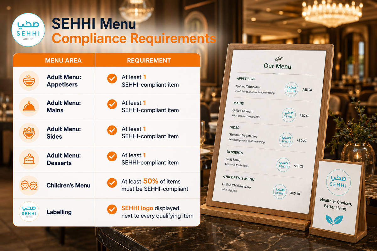 Abu Dhabi SEHHI Healthy Food Law Menu Requirements