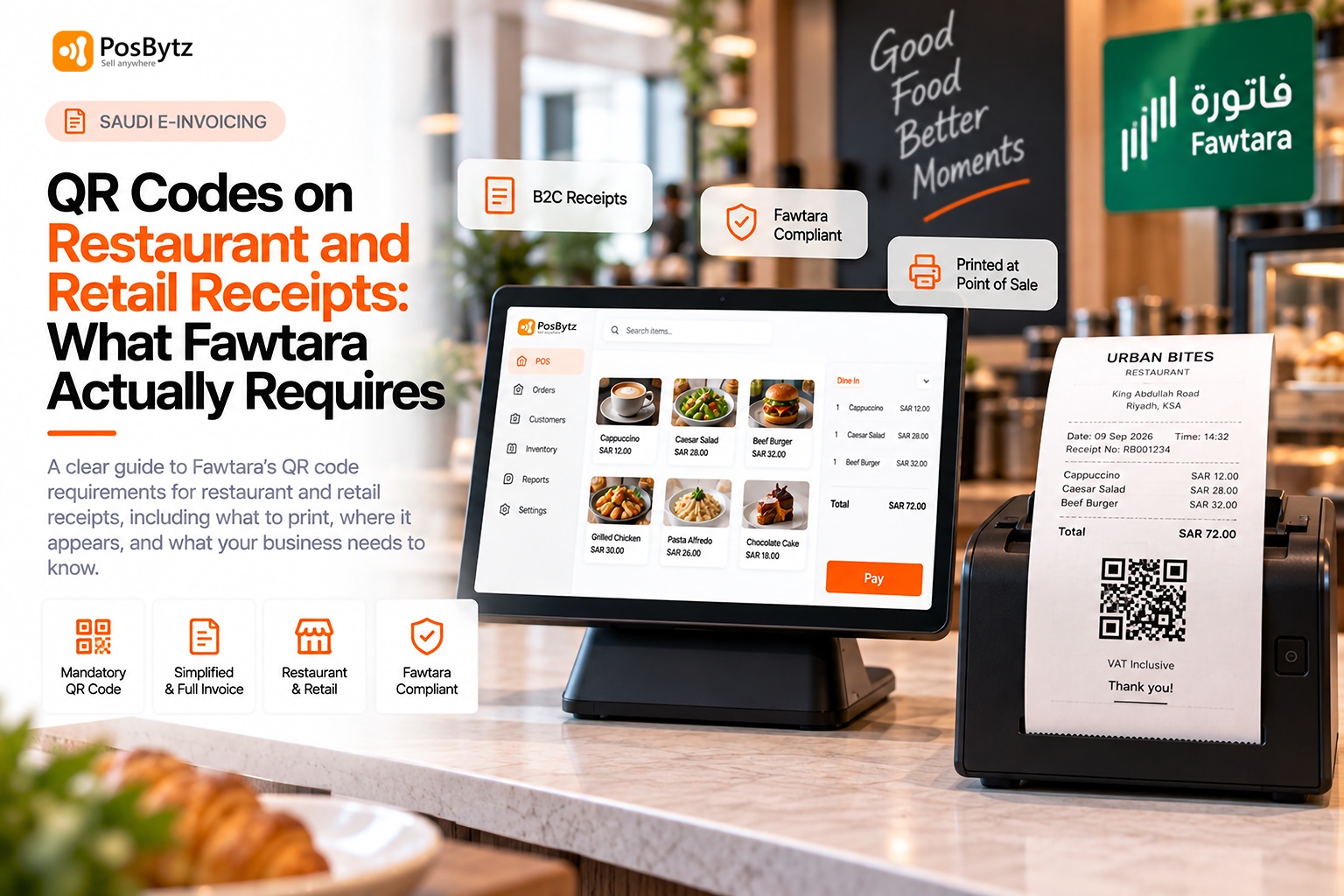 Fawtara QR code on an Oman restaurant and retail receipt