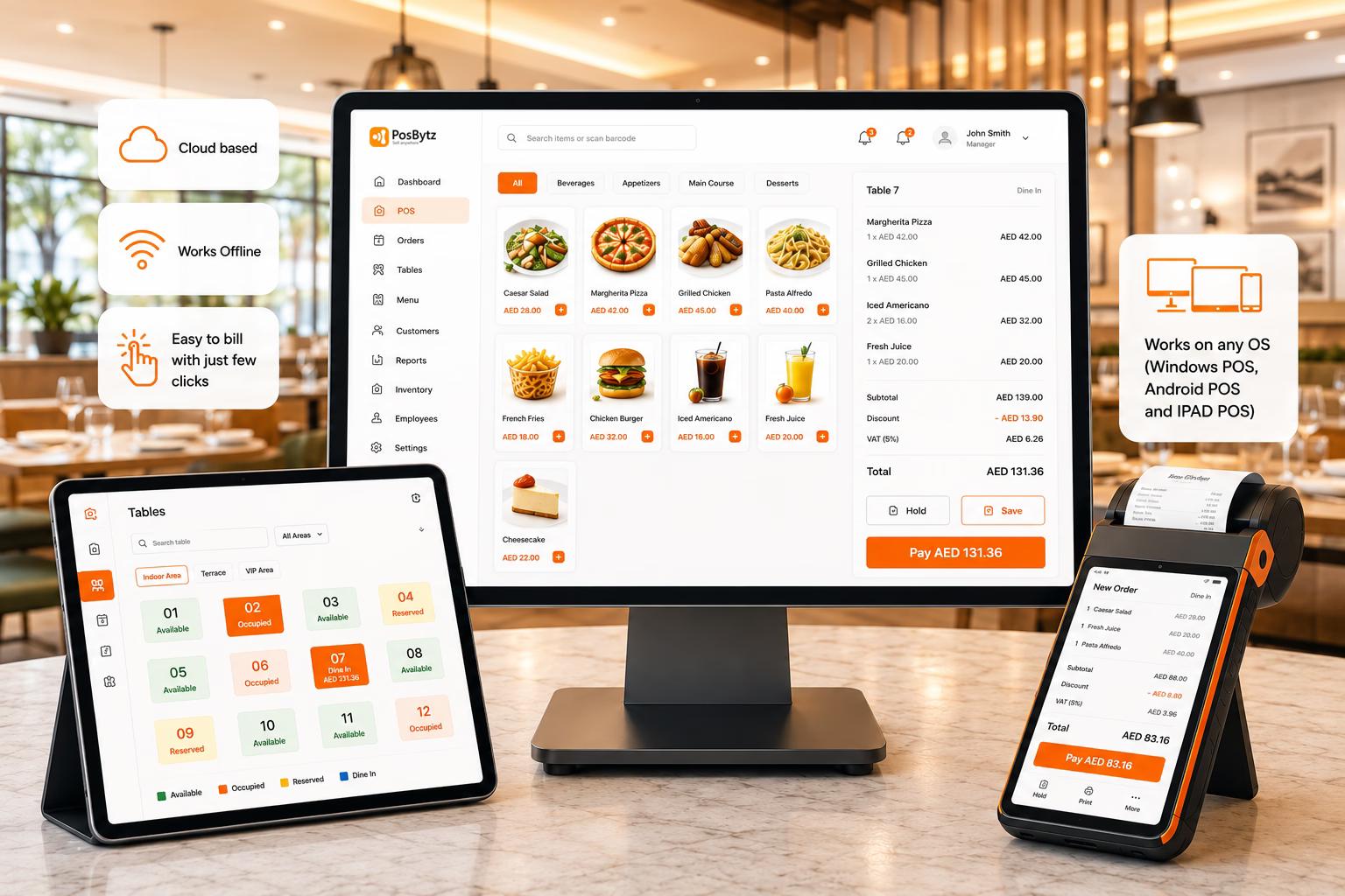 All-in-one restaurant POS software for billing, inventory and business reporting