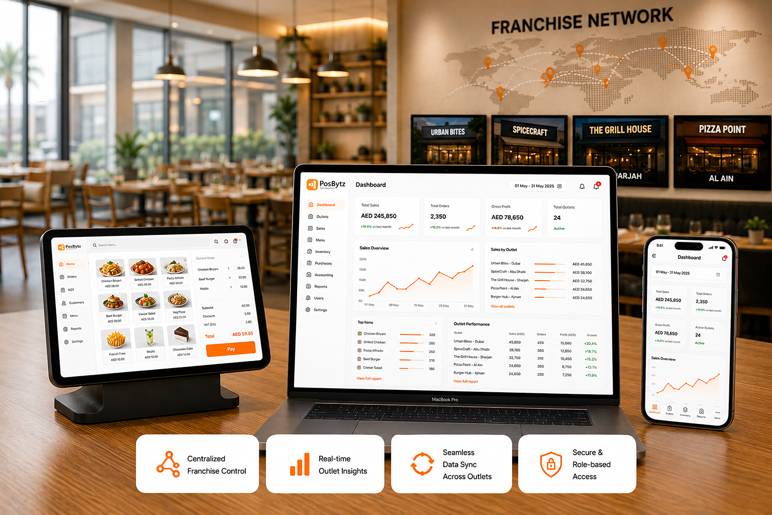 Restaurant franchise management software for multiple outlets
