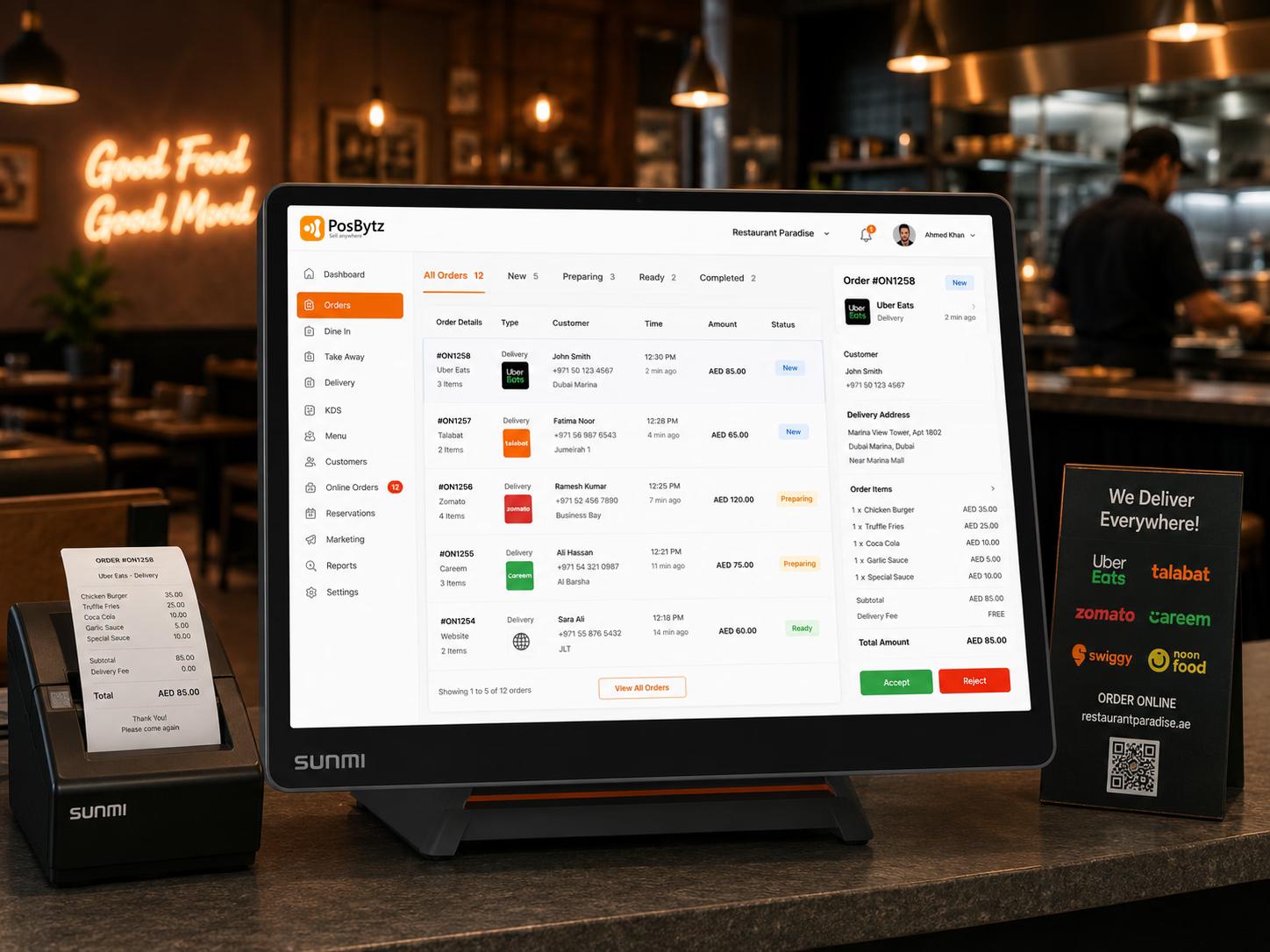 Restaurant Management Software with online ordering, delivery integrations, and centralized order management