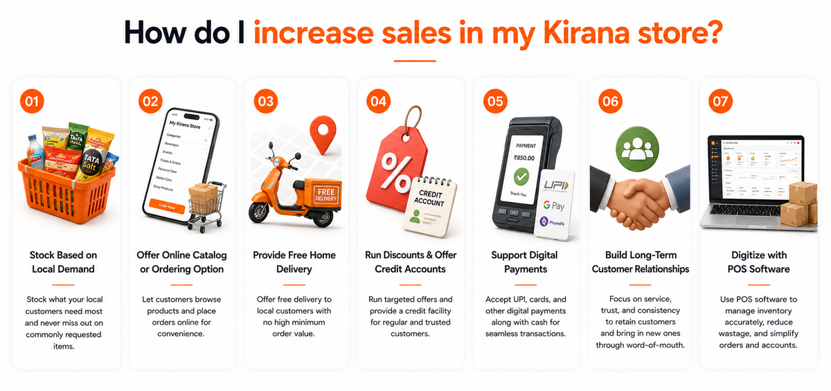 How do I increase sales in my Kirana store