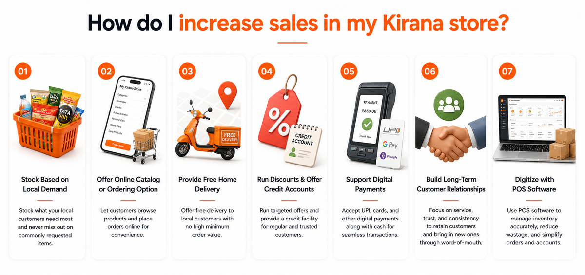 How do I increase sales in my Kirana store