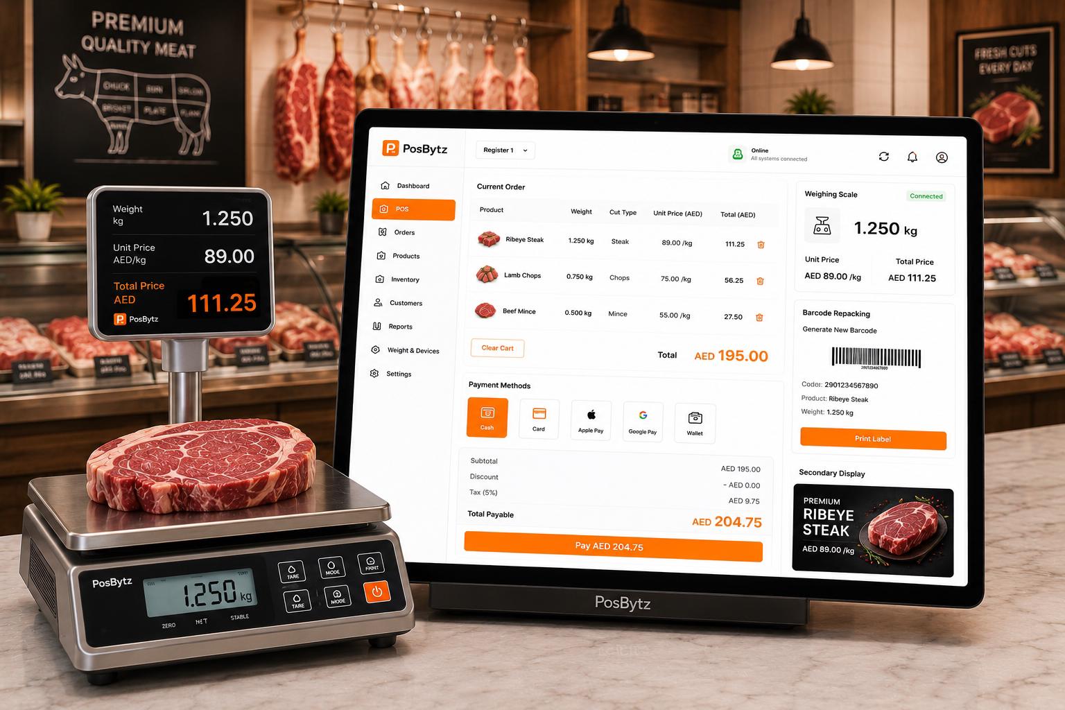 Butchery POS software with weighing scale integration