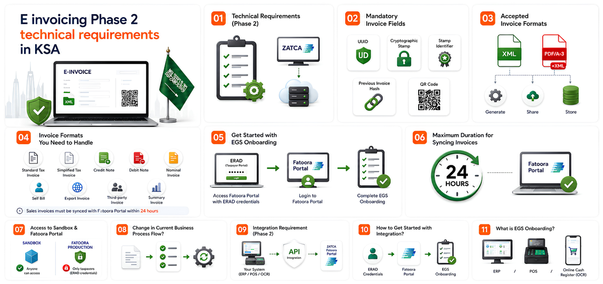 E invoicing Phase 2 technical requirements in KSA