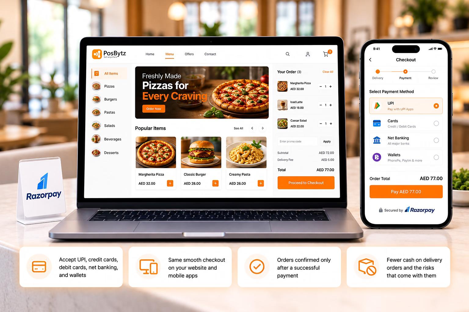 تكامل Razorpay للمدفوعات الخاصة بالطلبات عبر الإنترنت — preview