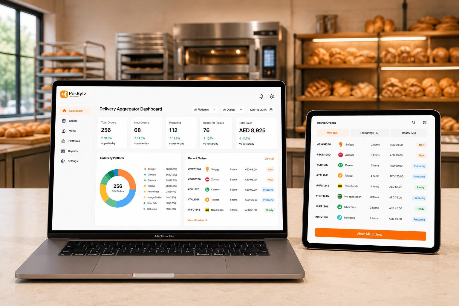 ERP Software for Bakery with integrated Bakery POS System for managing delivery orders