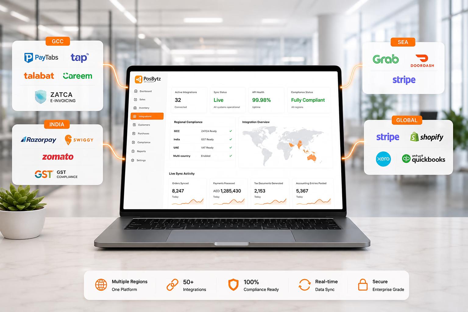 Regional compliance integrations for payments, delivery, and tax systems across markets