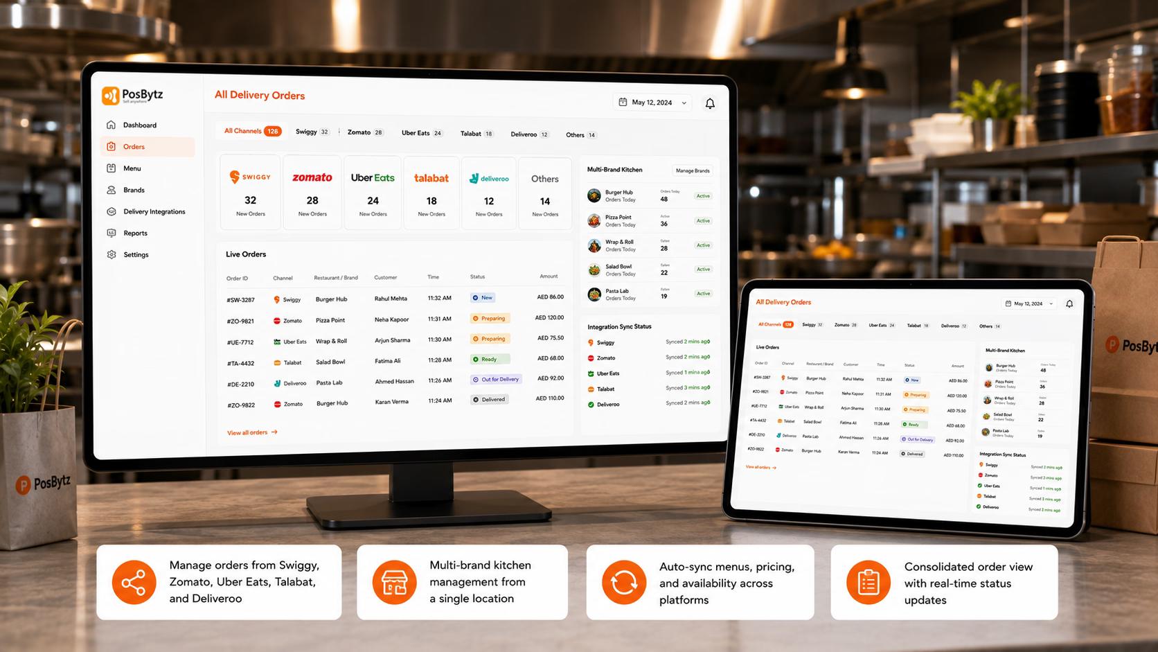 Cloud kitchen delivery management software with multi-platform order integrations