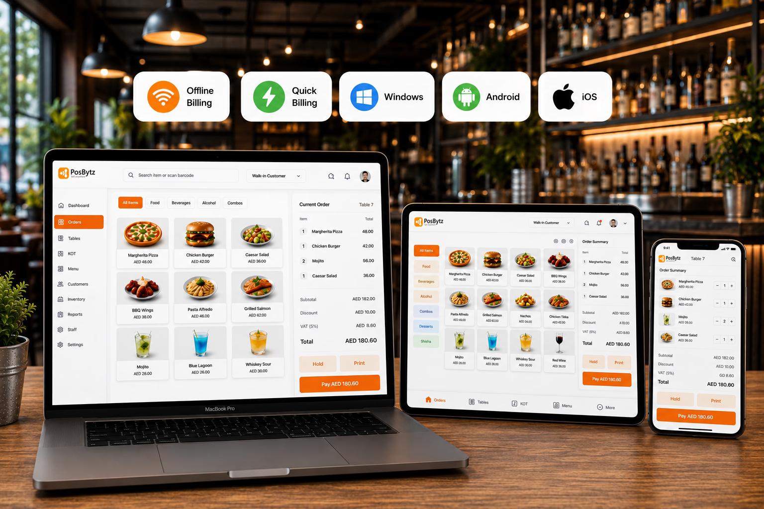 Bar and Restaurant Software managing POS, KDS, inventory, CRM, and reporting in one platform