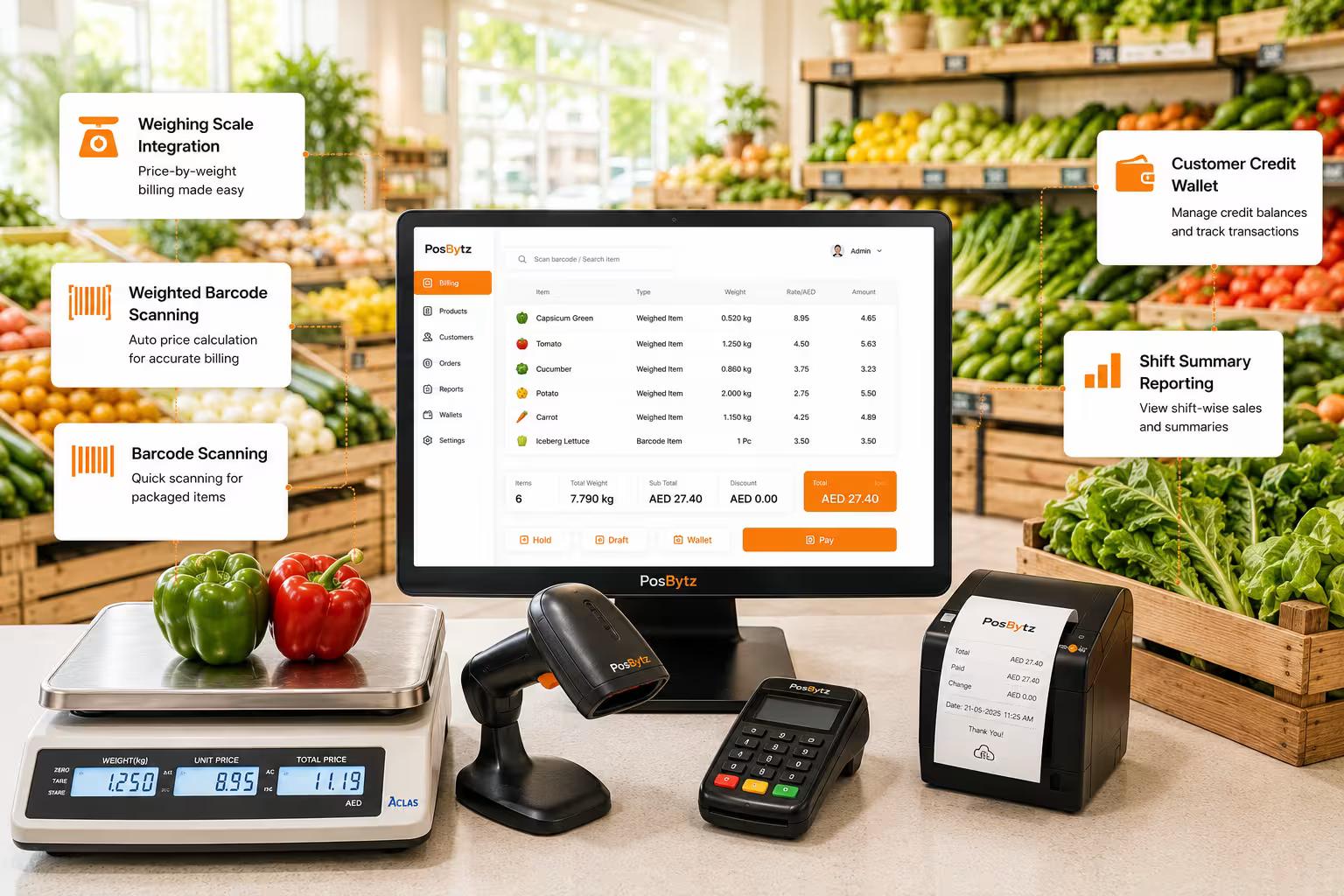 Vegetable Store fast checkout Billing Software