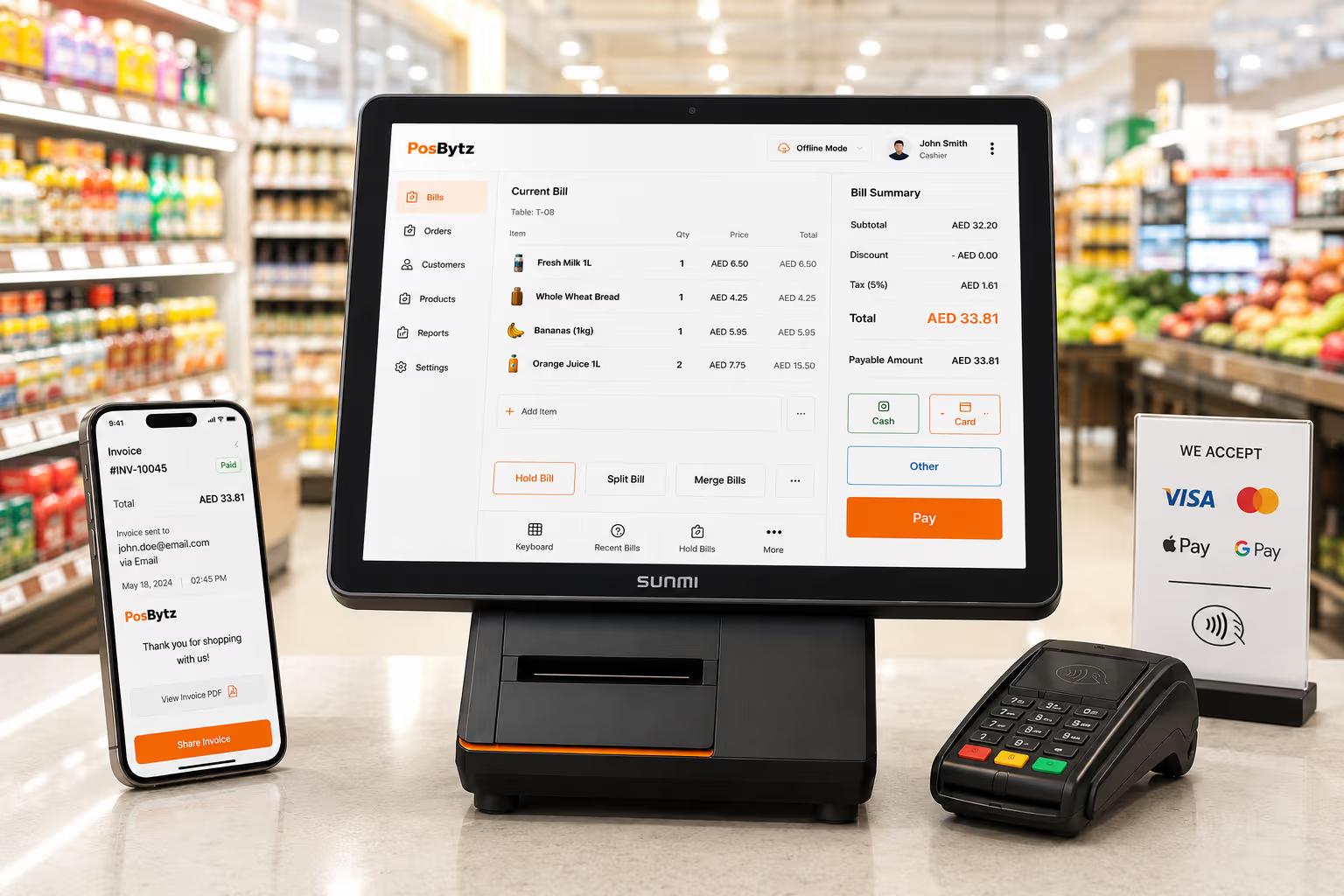 Point of sale software for managing orders, payments, and customer transactions