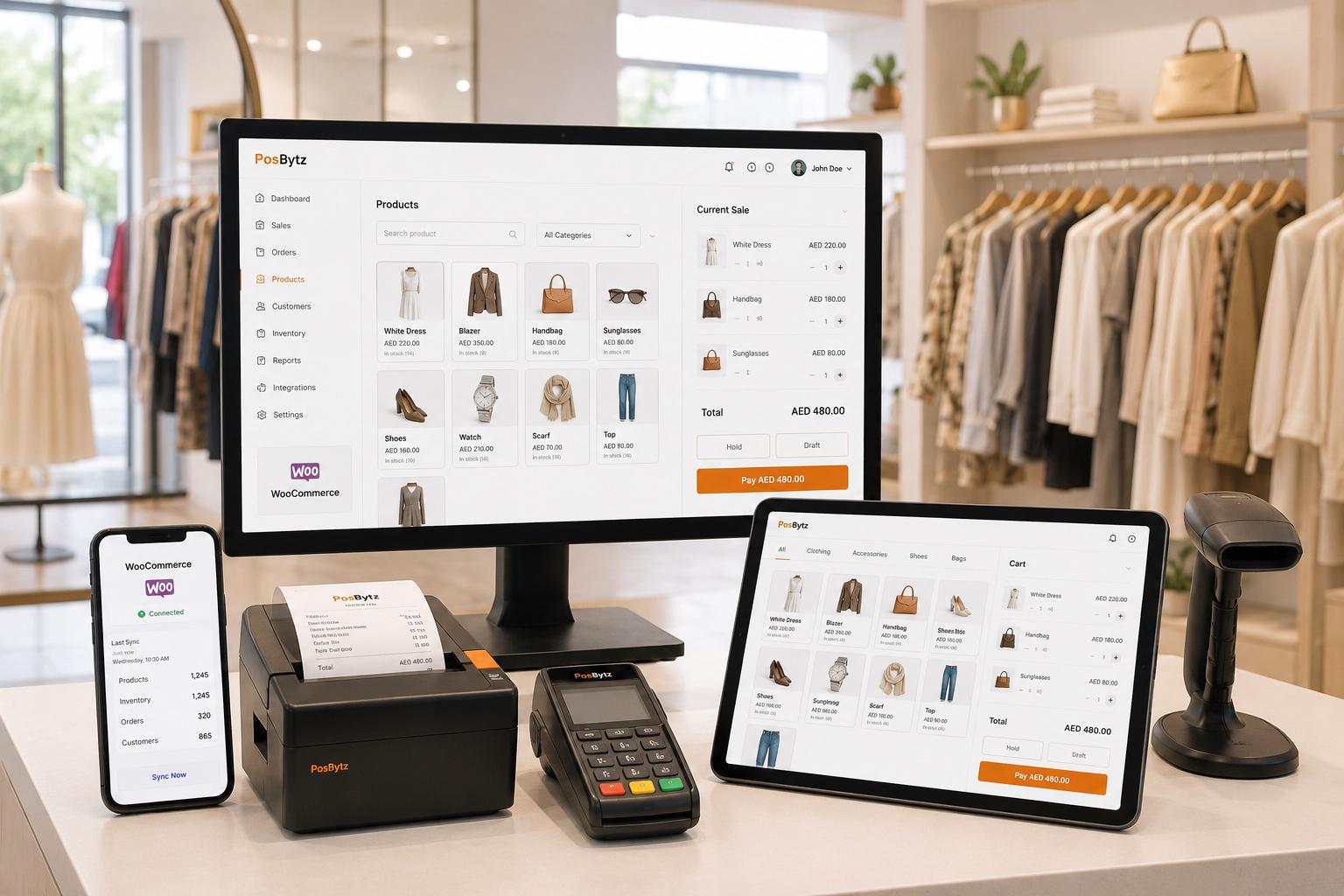 WooCommerce POS integration with real-time product, inventory, customer, and order synchronization