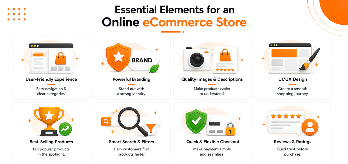 Essential Elements for an online eCommerce store