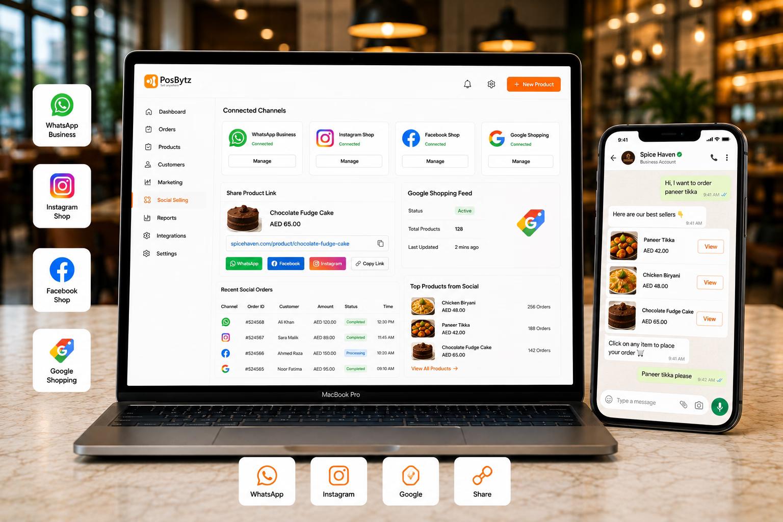 Social commerce platform for WhatsApp, Instagram, and Facebook selling