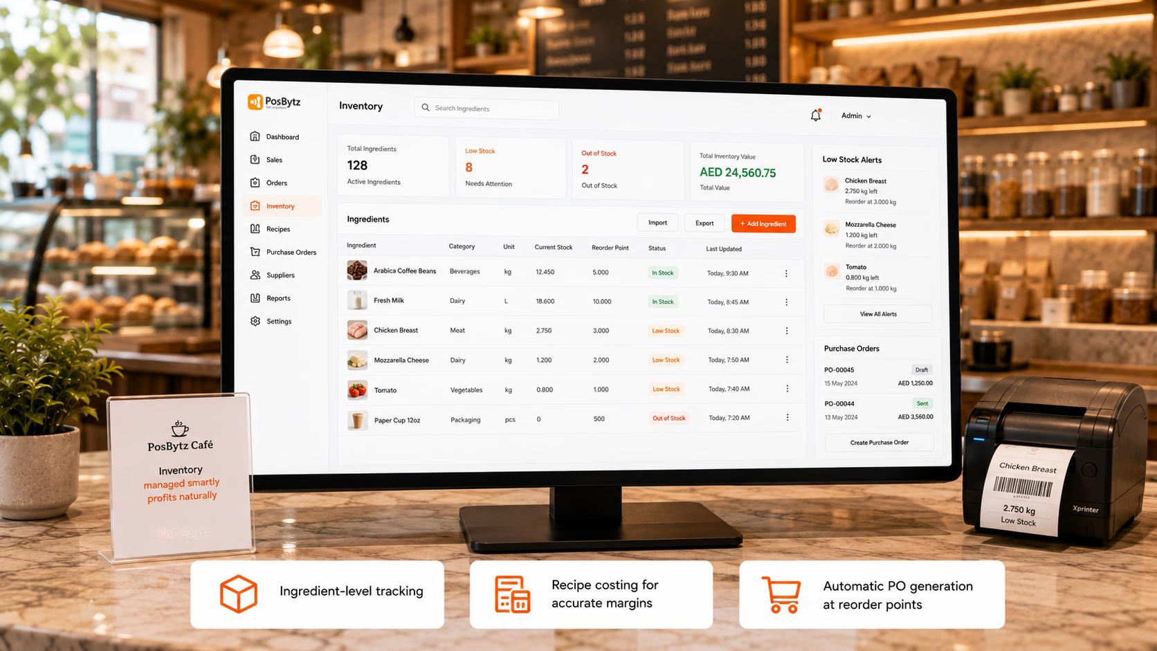 Cafe and coffee shop inventory management software