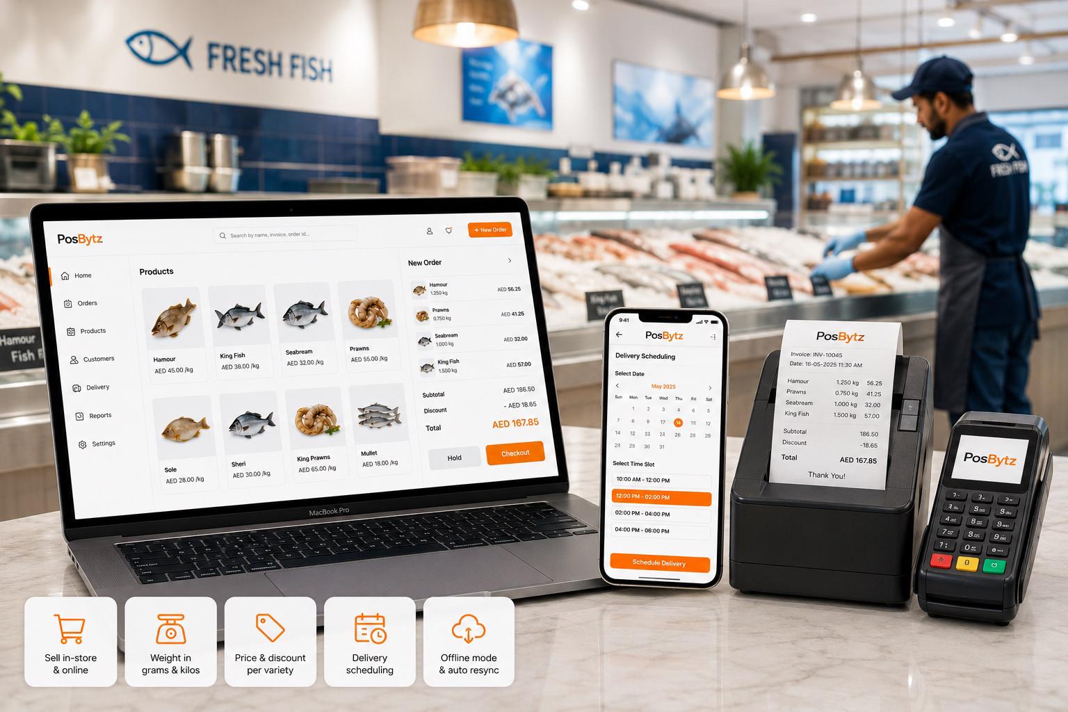 Omnichannel POS for a fish store