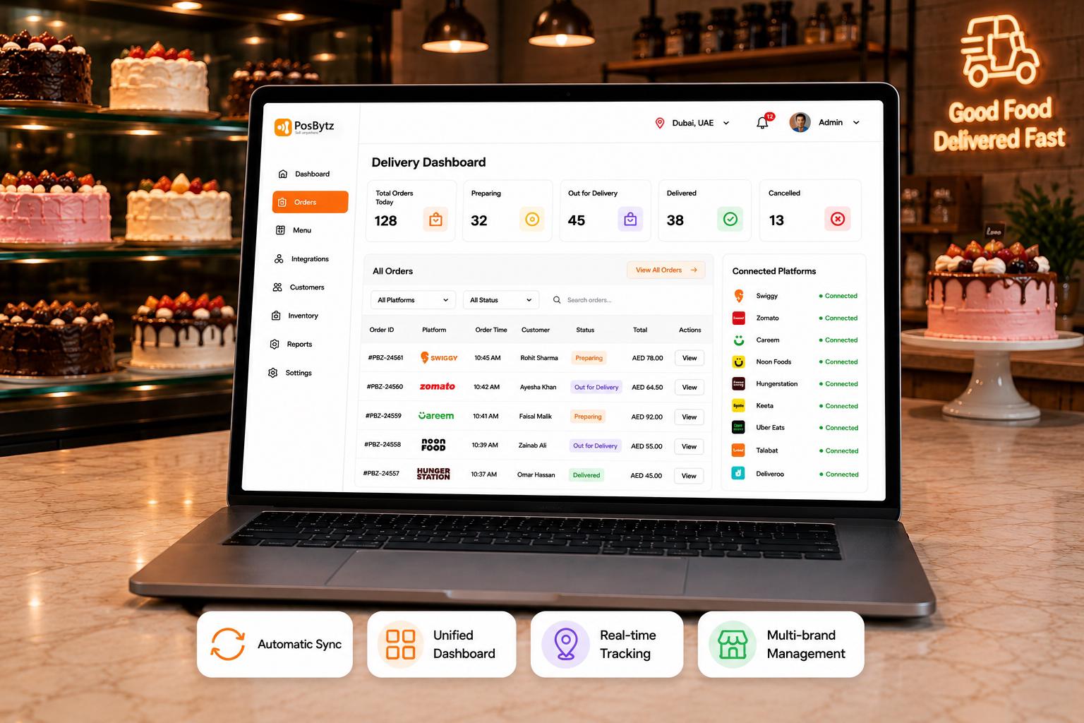 Online delivery management software for cake shops with aggregator integrations.