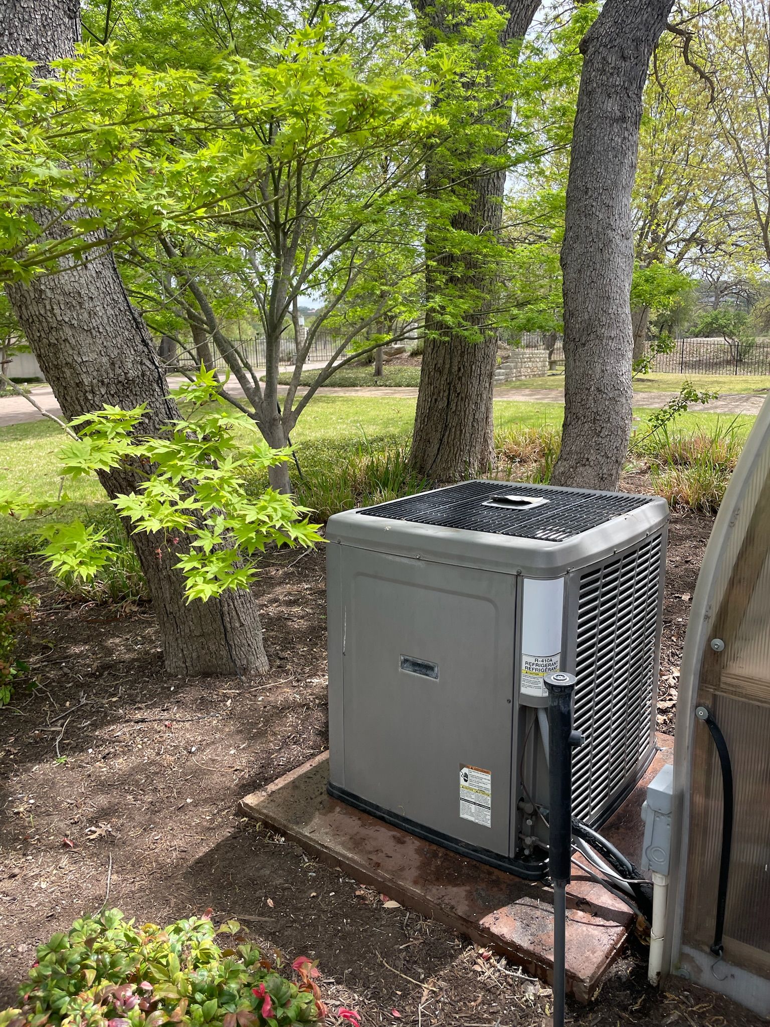 new residential ac condenser installation completed