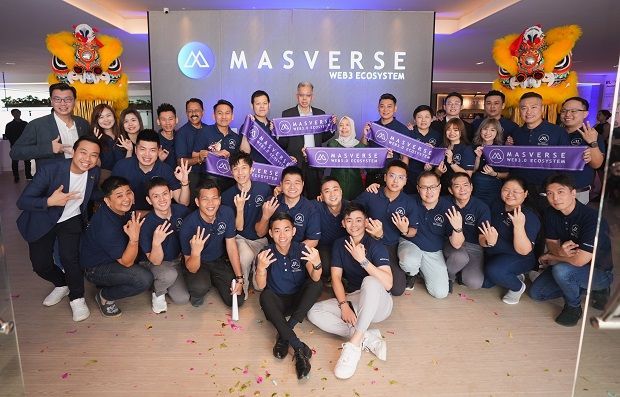 The Masverse team and management members with the invited guests at the launch of the state-of-the-art Web 3.0 Hub in Auto City, Juru, in mainland Penang on Saturday.