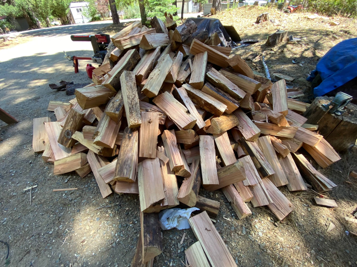 Wood stacking done in Meadow Valley, before