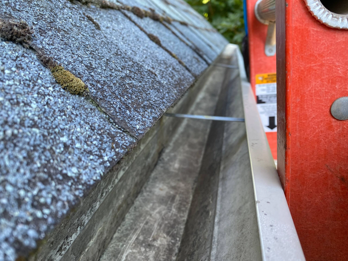 Gutters cleaned out in Quincy, after