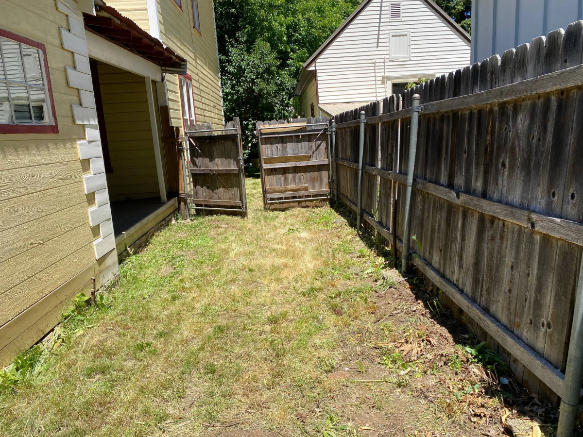 Before and after pass way mowed and weeded, after