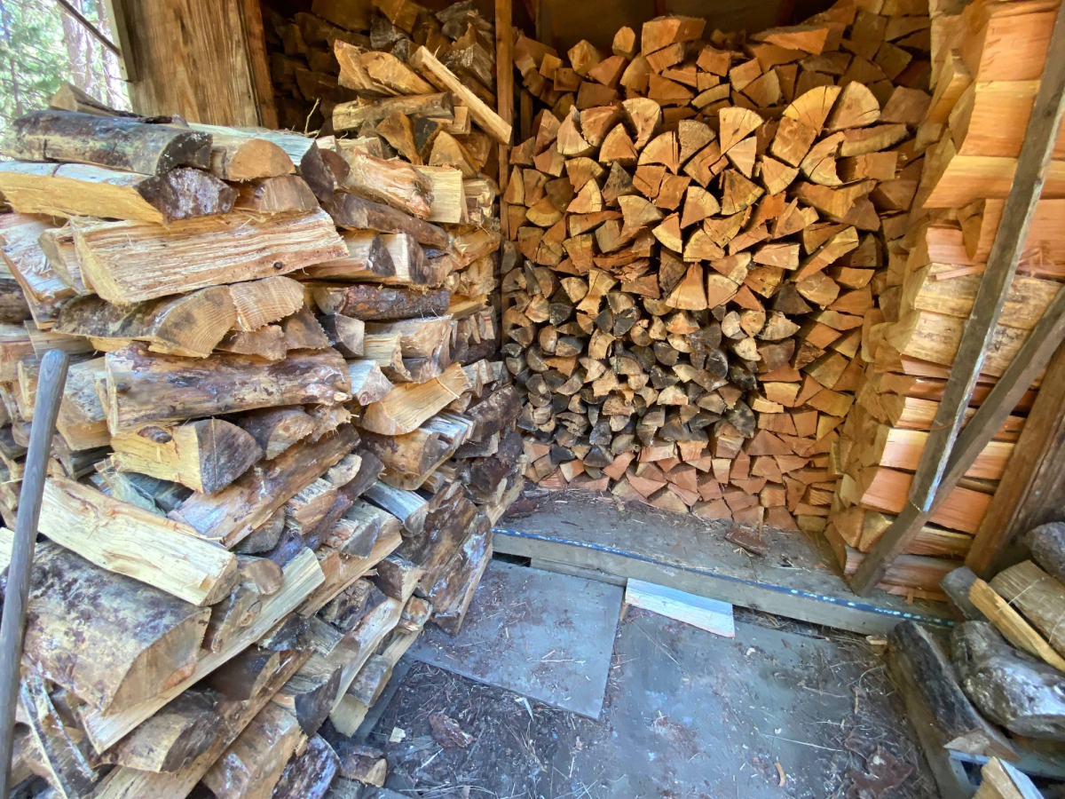 Wood stacking done in Meadow Valley, after