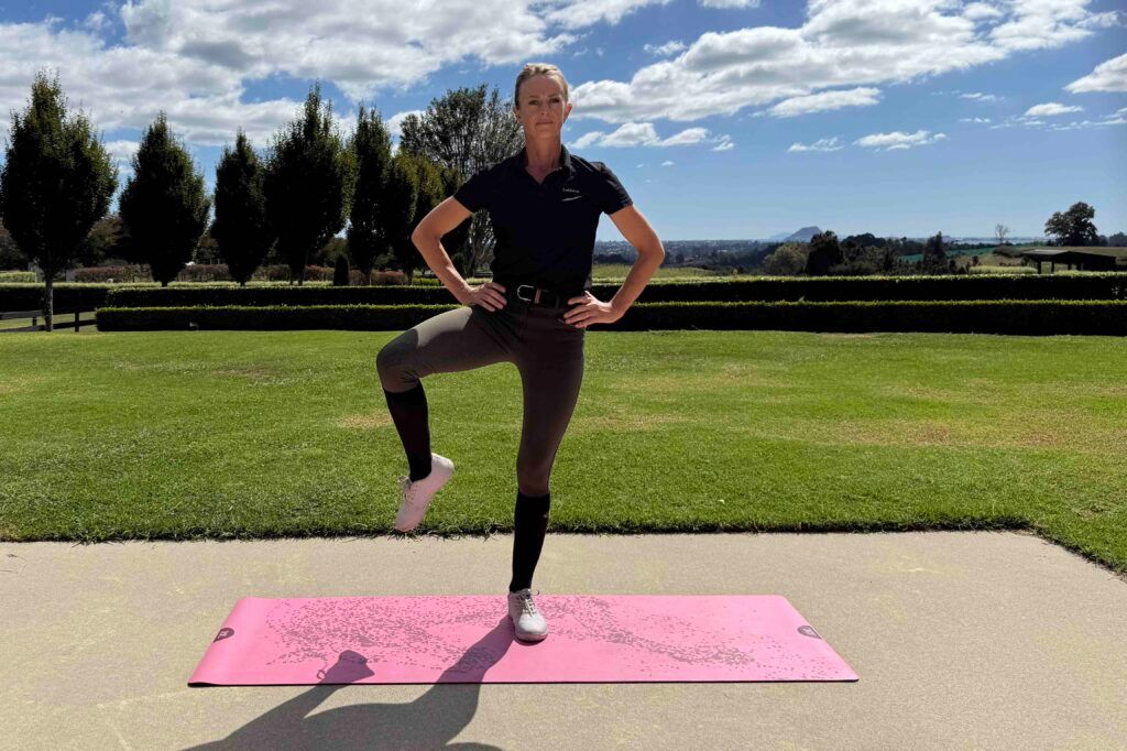 Swing leg over when mounting