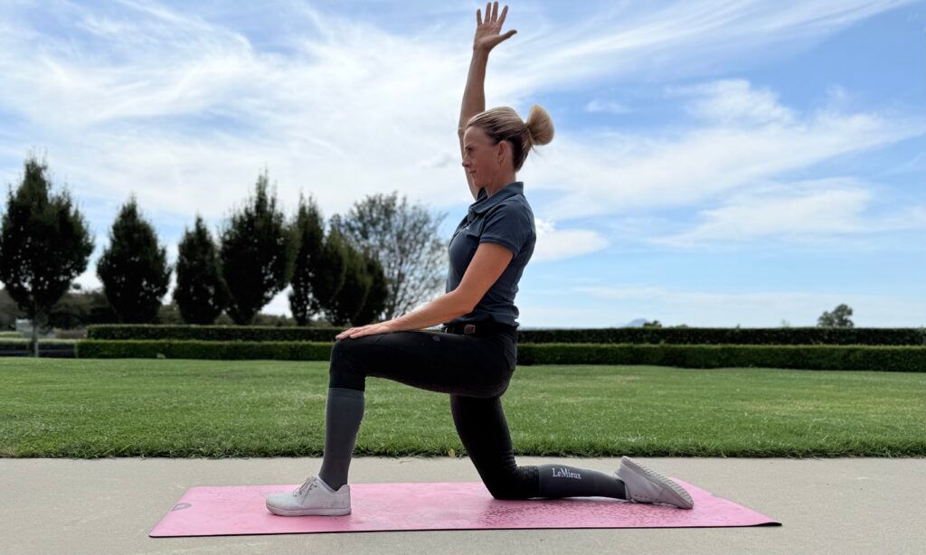 legs slide forward in the saddle