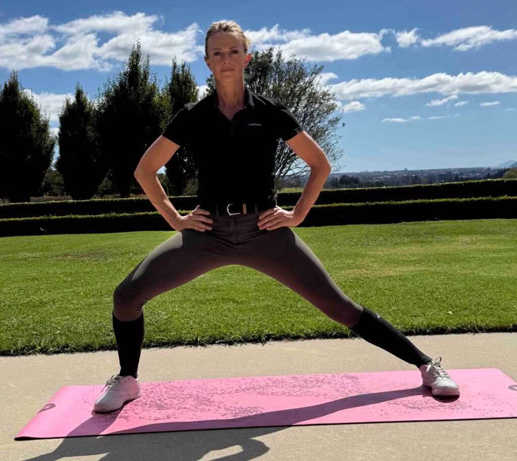 Swing leg over when mounting
