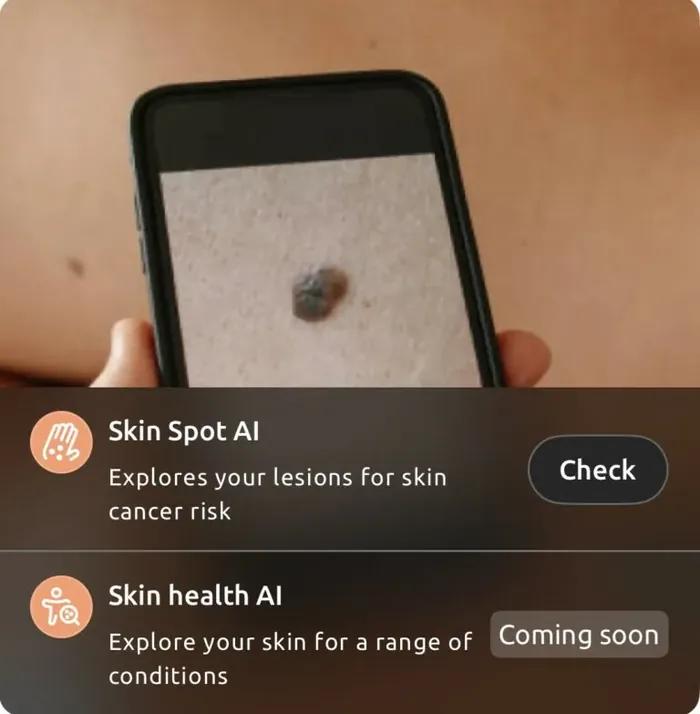 Skin Health in the Helfie app