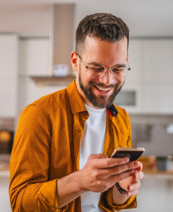 A man using a health app on his phone