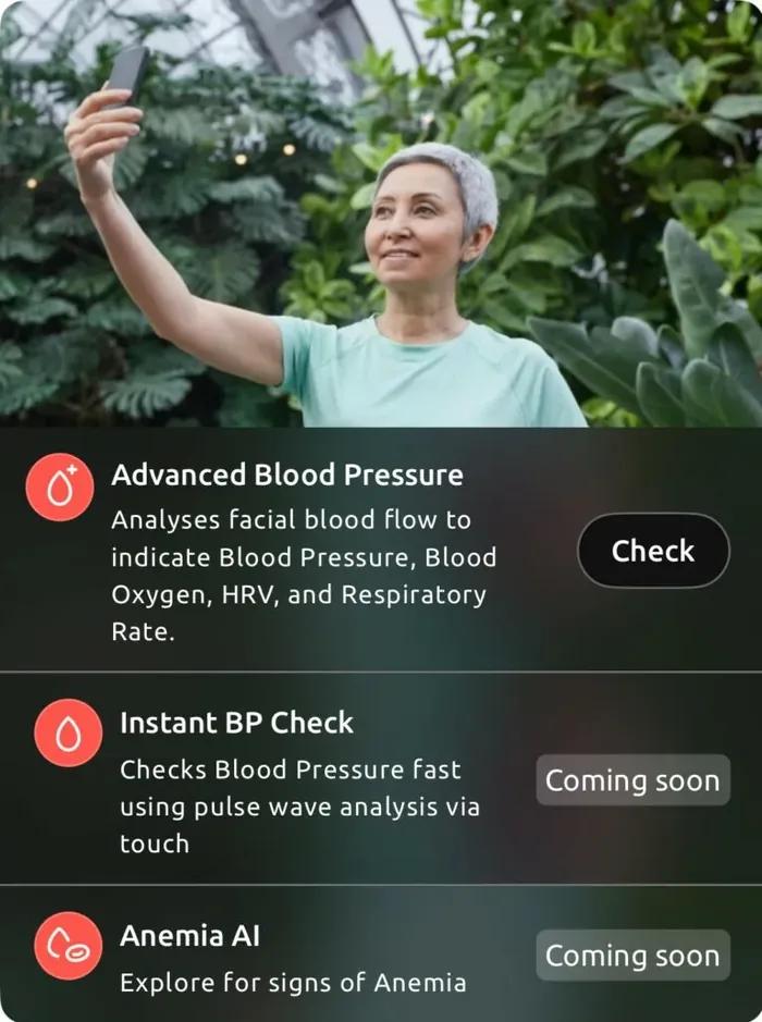 Blood Health in the Helfie app