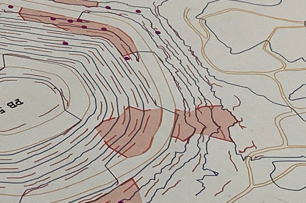 Image of a large sheet used for mine planning