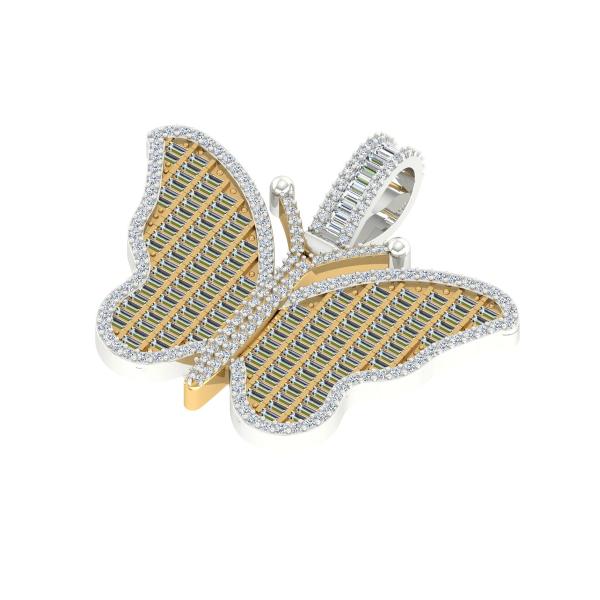 Invisible Bugguette Setting Butterfly Pendant detail 2