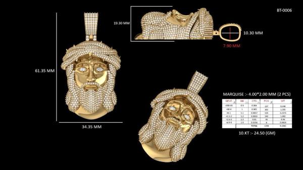 Jesus Facework Pendant detail 2