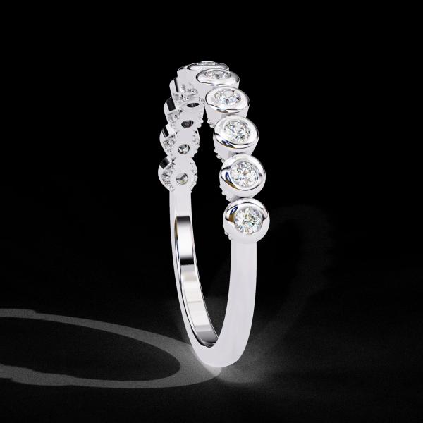 1.40 Carrat Round Cut Diamond Half Band Ring detail 4