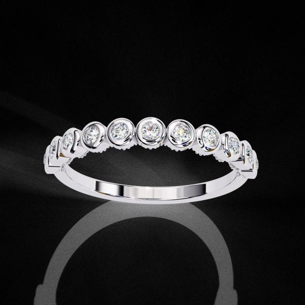 1.40 Carrat Round Cut Diamond Half Band Ring detail 3