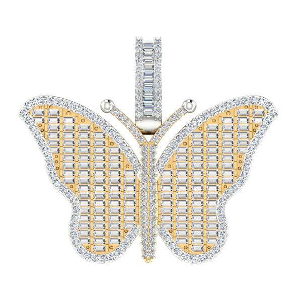 Invisible Bugguette Setting Butterfly Pendant detail 1