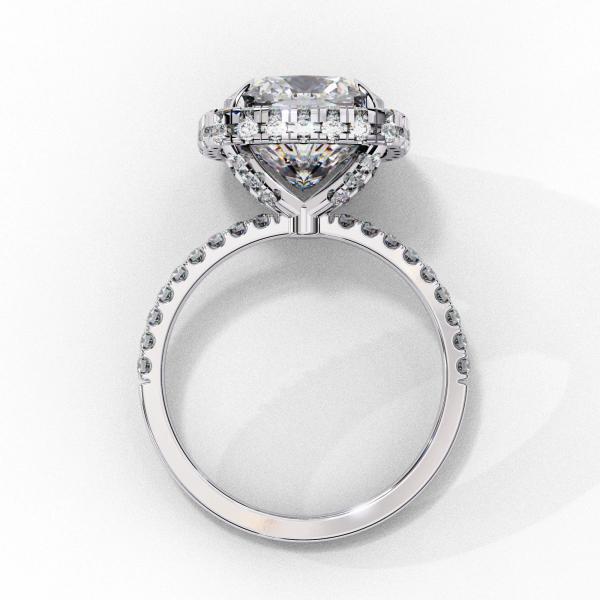 2.5 Carat Cushion Square & Round Diamond Engagement Ring detail 5