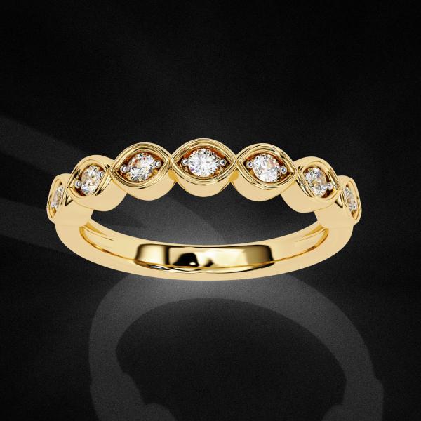 2mm Round Cut Half Band Diamond Ring detail 2