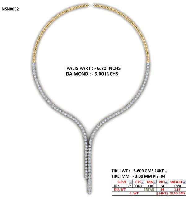 Calm Spark Round Diamond Necklace detail 2