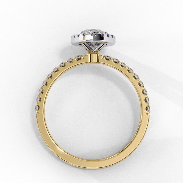 0.82 Carat Marquise & Round Cut Diamond Engagement Ring detail 2