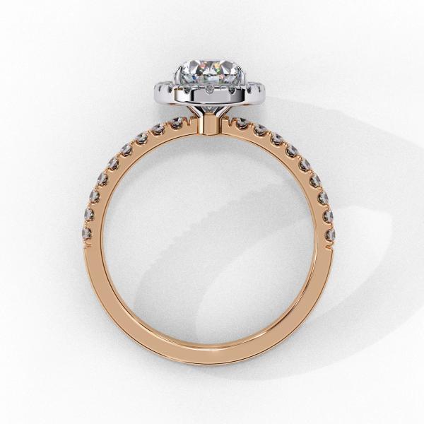 1.09 Carat Oval & Round Cut Diamond Engagement Ring detail 9
