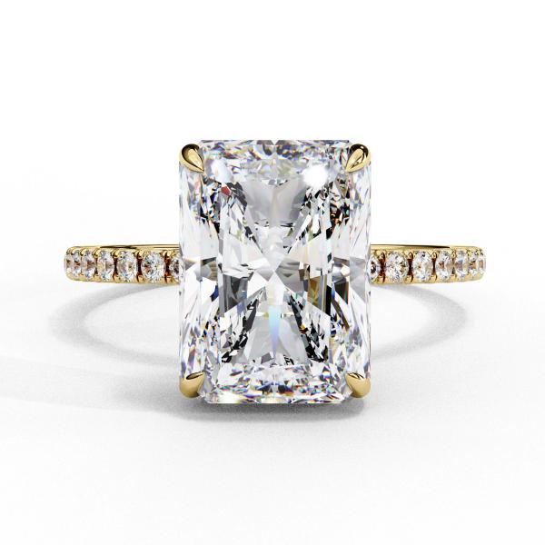 5.38 Carat Radiant & Round Cut Diamond Ring detail 3