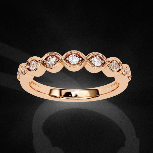 2mm Round Cut Half Band Diamond Ring detail 6