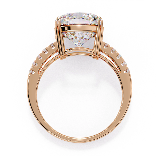 5.23 Carat Cushion Diamond & Round Cut Diamond Engagement Ring detail 7
