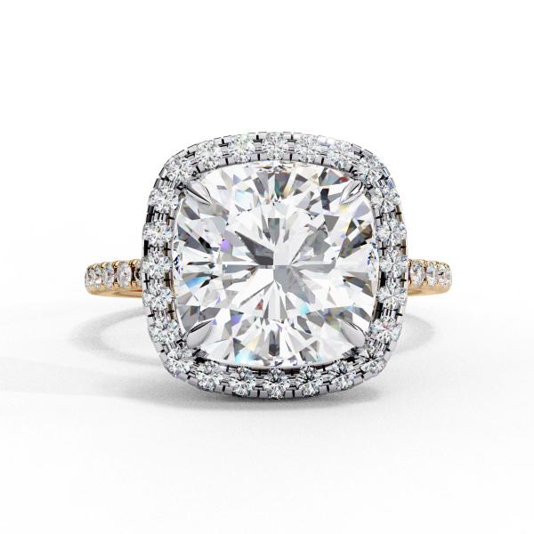 2.5 Carat Cushion Square & Round Diamond Engagement Ring detail 7