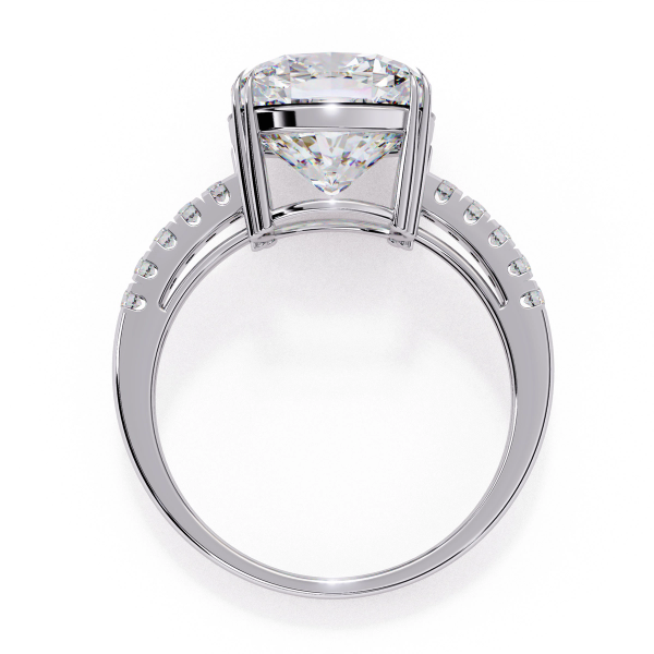 5.23 Carat Cushion Diamond & Round Cut Diamond Engagement Ring detail 5